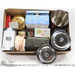 BOX W/SET OF RED STORAGE CONTAINERS,