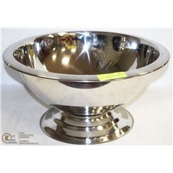 GIANT STAINLESS STEEL BOWL ON BASE 17" ROUND