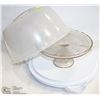 VINTAGE CAKE STAND WITH TUPPERWARE CAKE