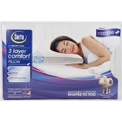 SERTA 3 LAYER COMFORT GEL MEMORY FOAM PILLOW