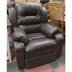 NEW BROWN LEATHERETTE RECLINING SOFA CHAIR