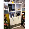 Image 2 : PAIR OF WHITE 5' TALL CURIO CABINETS, COMES WITH CONTENTS