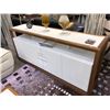 Image 2 : TEAK FRAME 3 PC LIVING ROOM SET INC. COFFEE TABLE, SIDEBOARD AND ENTERTAINMENT STAND, COMES WITH