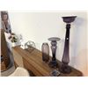 Image 2 : LOT OF DECOR ITEMS INC. 2 LARGE VASES, LARGE FLOOR LAMP AND PURPLE VASES