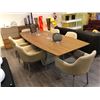 Image 1 : BEAUTIFUL TEAK FORMAL DINING ROOM TABLE WITH 6 SWIVEL CHAIRS.  COMES WITH DECOR ITEMS ON TABLE