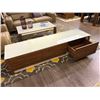 Image 2 : FROSTED GLASS TOP WITH TEAK FRAME LIVING ROOM SET WITH COFFEE TABLE AND