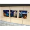 Image 1 : 3 PANEL ART FEATURING THE CLIFFS AND COVES OF THE BAJA PENINSULA, STORM CLOUDS ARE FORMING AS THE