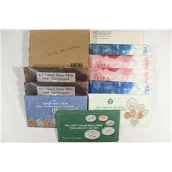 LOT OF 9-US MINT SETS WITH PACKAGING SEE DESCRIPT.