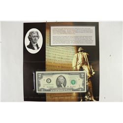 2009 PHILADELPHIA $2 SINGLE NOTE CRISP UNC