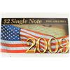 Image 2 : 2009 PHILADELPHIA $2 SINGLE NOTE CRISP UNC