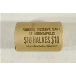 $10 ROLL OF 90% SILVER 1964 JOHN F. KENNEDY HALVES