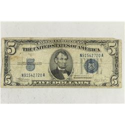 1934-C $5 SILVER CERTIFICATE BLUE SEAL