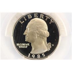 1985-S WASHINGTON QUARTER PCGS PR69 DCAM