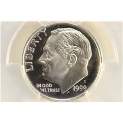 1999-S SILVER ROOSEVELT DIME PCGS PR69 DCAM