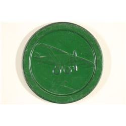 VINTAGE POKER CHIP DARK GREEN WITH EMBOSSED
