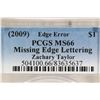 Image 3 : ERROR 2009 ZACHARY TAYLOR DOLLAR MISSING EDGE
