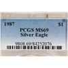 Image 3 : 1987 AMERICAN SILVER EAGLE PCGS MS69