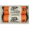Image 1 : 2 ROLLS OF 2004-P & D FLORIDA STATE QUARTERS UNC