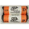 Image 1 : 2 ROLLS OF 2004-P & D FLORIDA STATE QUARTERS UNC