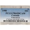 Image 3 : 1986 CANADA VANCOUVER SILVER DOLLAR PCGS PR69 DCAM