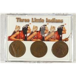 3 LITTLE INDIANS 1880, 1903 & 1907 INDIAN HEAD