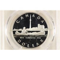 1984 CANADA TORONTO SILVER DOLLAR PCGS PR69 DCAM