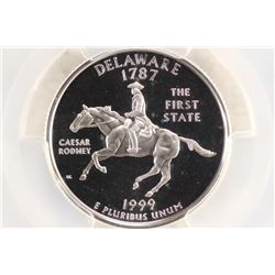 1999-S SILVER DELAWARE QUARTER PCGS PR69 DCAM