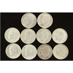 10 ASSORTED SILVER ROOSEVELT DIMES