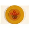 Image 1 : VINTAGE POKER CHIP MUSTARD, RED & BLACK / ORANGE