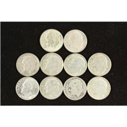 10 ASSORTED SILVER ROOSEVELT DIMES