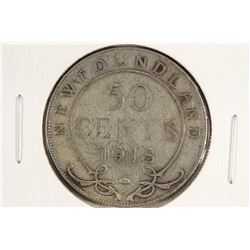 1918-C NEWFOUNDLAND SILVER 50 CENT