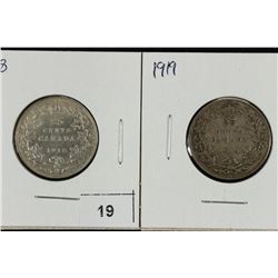 1918 & 1919 CANADA SILVER 25 CENTS