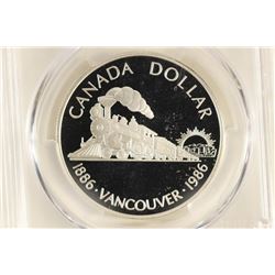 1986 CANADA VANCOUVER SILVER DOLLAR PCGS PR69 DCAM
