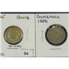 Image 1 : 1945 & 1956 GUATEMALA SILVER 10 CENTAVOS