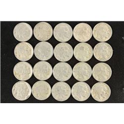 20 ASSORTED 1920'S BUFFALO NICKELS