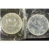 Image 1 : 2-1965 CANADA SILVER DOLLARS UNC