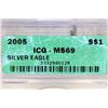 Image 3 : 2005 AMERICAN SILVER EAGLE ICG MS69