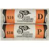 Image 1 : 2-ROLLS OF 2005-P & D KANSAS STATE QUARTERS UNC