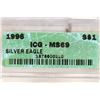 Image 3 : 1996 AMERICAN SILVER EAGLE ICG MS69