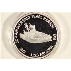 1 TROY OZ .999 FINE SILVER PROOF ROUND 5OTH