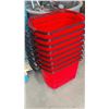 Image 2 : LOT OF NEW RED ROLLING SHOPPING BASKETS