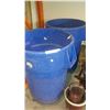 Image 1 : 2 BLUE ROLLING GARBAGE CANS WITH CONTENTS