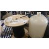 Image 1 : LARGE SPOOL OF CABLE AND WINE CARBOY