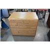 Image 1 : OAK LATERAL FILING CABINET WITH KEY