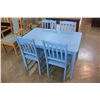 Image 1 : BLUE TABLE AND FOUR CHAIRS