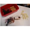 Image 1 : SMALL TOTE OF DOLLHOUSE FURNITURE