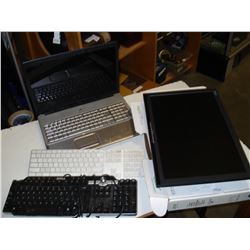 HP LAPTOP AS IS AND MONITOR WITH KEYBOARDS