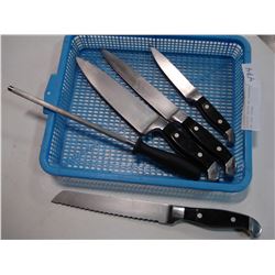 BERGHEFF KNIVES AND SHARPENER AND LAZY SUSANS