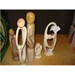 5 SOAPSTONE RISIL STONE FIGURES