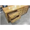 Image 2 : OAK 9 DRAWER DRESSER WITH MIRROR